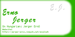 erno jerger business card